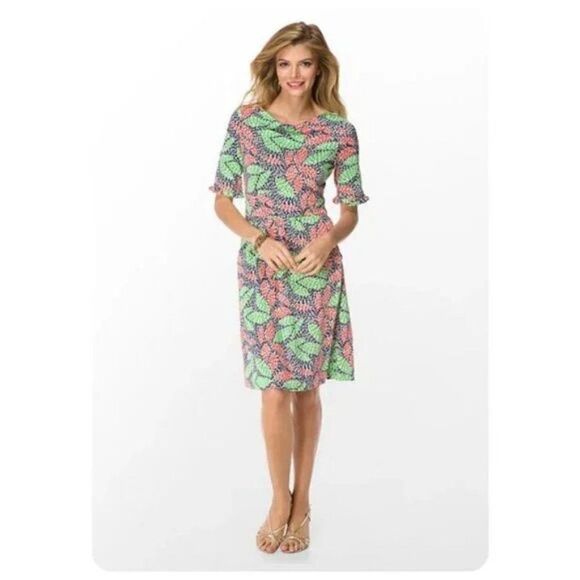 Lilly Pulitzer Blanca Dress Multi Casting Call Silk Jersey Medium - Picture 1 of 7